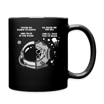 Fun Motive T-Shirts Diving Spaceman - Full Colour Mug - black - Right