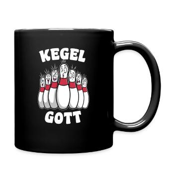 Kegel Gott - Tasse einfarbig - Schwarz - Rechts