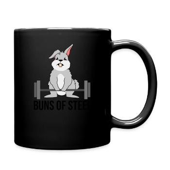 Buns Of Steel Hase Bunny - Tasse einfarbig - Schwarz - Rechts
