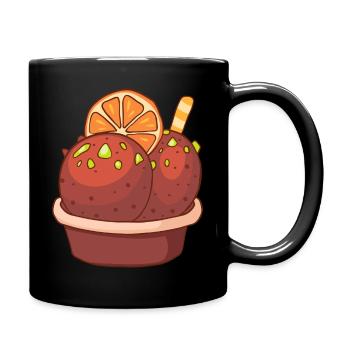 Eis Speiseeis Eiskrem Eiscreme Kugeleis Eisbecher - Tasse einfarbig - Schwarz - Rechts
