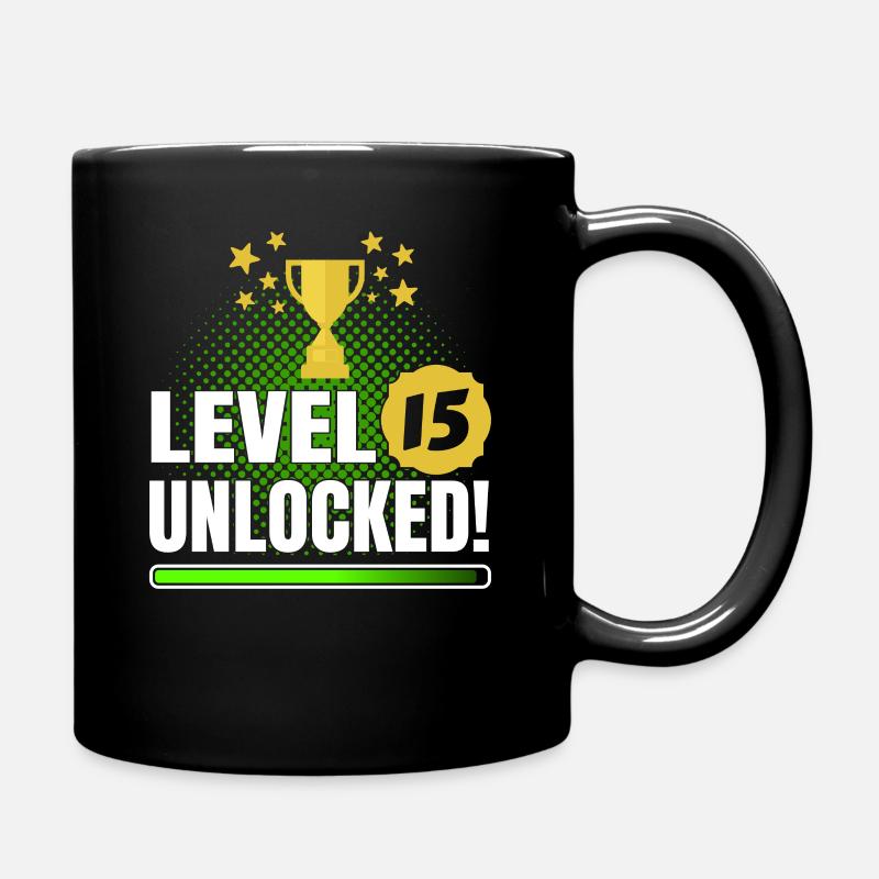 15e anniversaire Gamer Level 15 Tshirt - Mug uni - noir