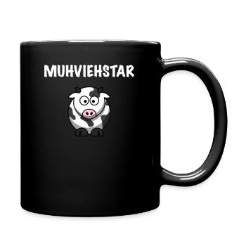 Muhviehstar lustige Kuh - Tasse einfarbig - Schwarz - Rechts