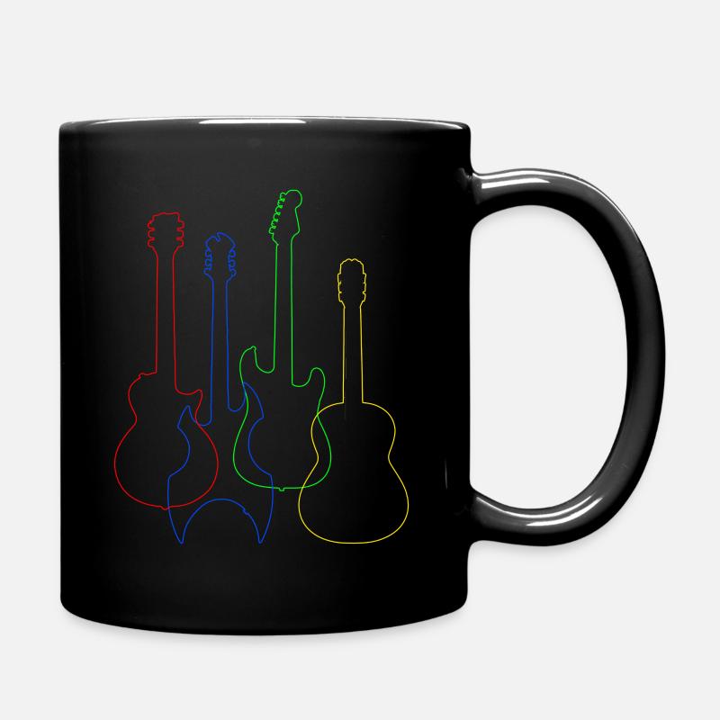 Guitares colorées Electric Acoustic Classique T Shir - Mug uni - noir