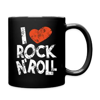 I love rock and roll - Full Colour Mug - black - Right