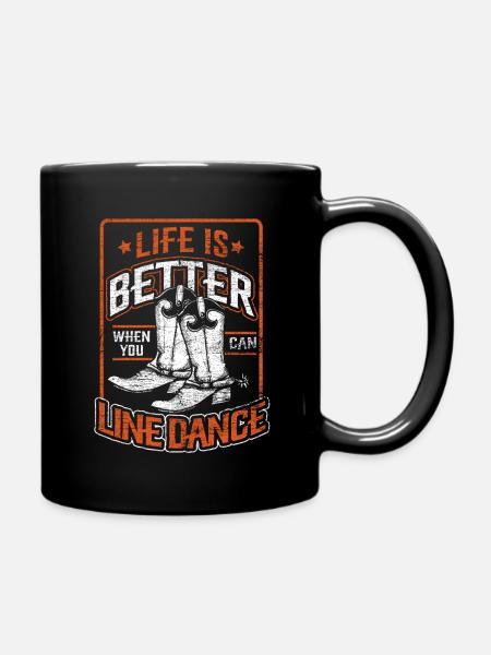 Line Dance - Tasse einfarbig - Schwarz