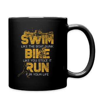 Athlète de course de vélo de natation de triathlon - Mug uni - noir - Droite