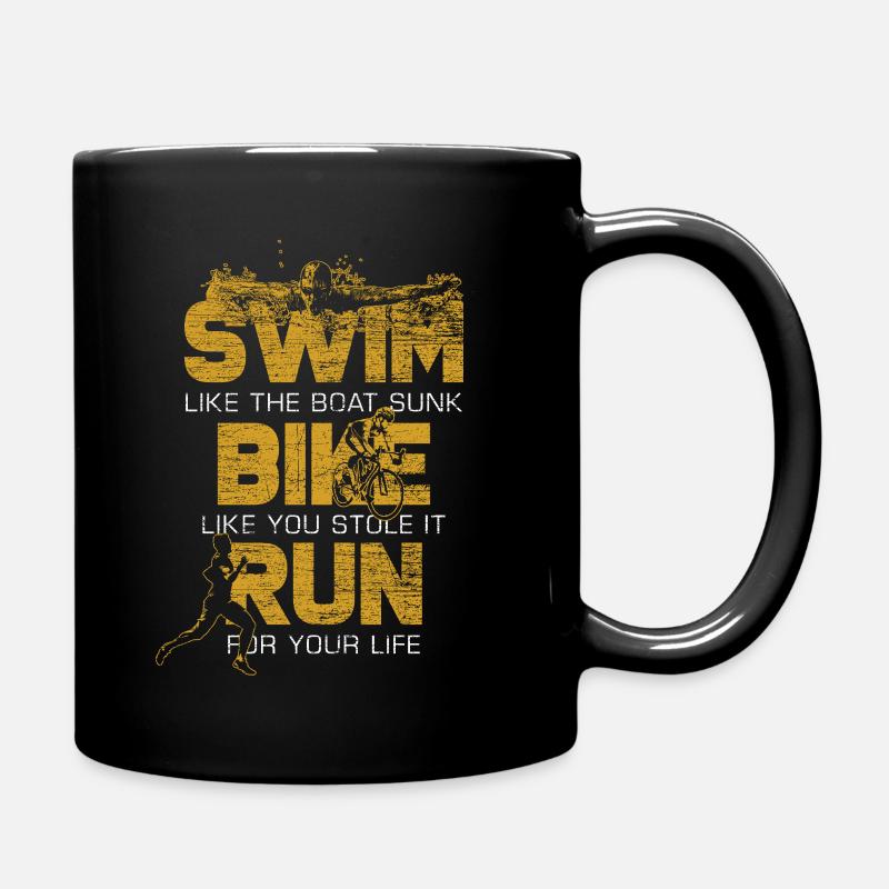 Athlète de course de vélo de natation de triathlon - Mug uni - noir