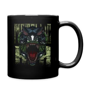 Cyborg Tyrannosaurus Rex Scifi - Tasse einfarbig - Schwarz - Rechts