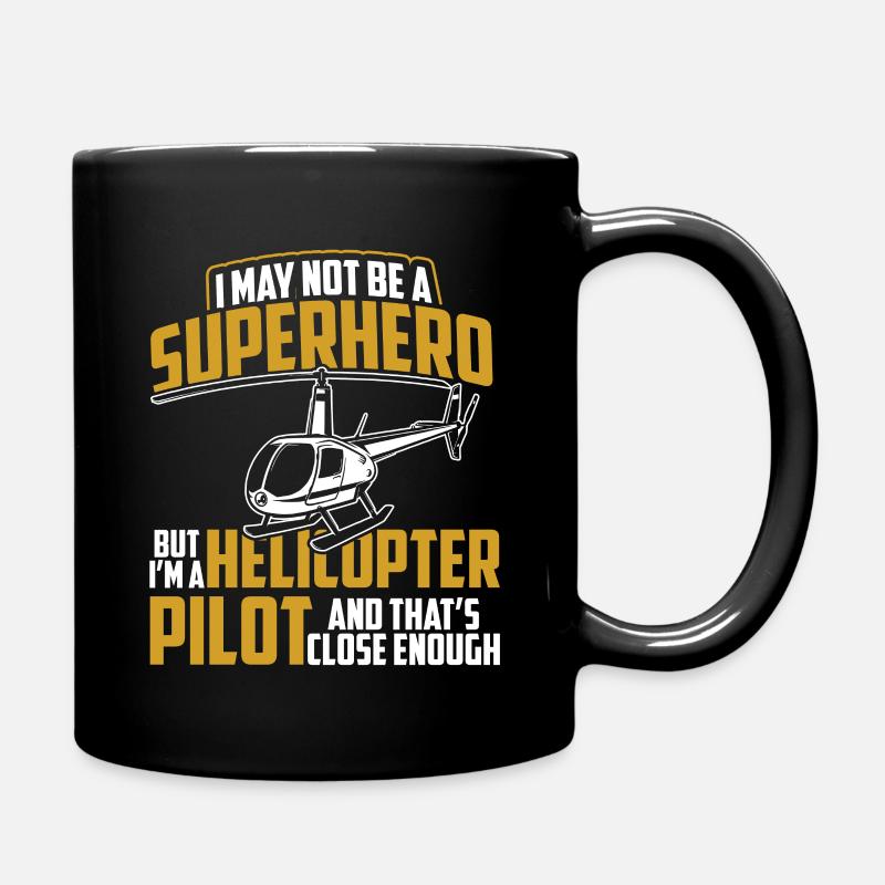 Pilote d'hélicoptère cadeau de héros d'hélicoptère - Mug uni - noir