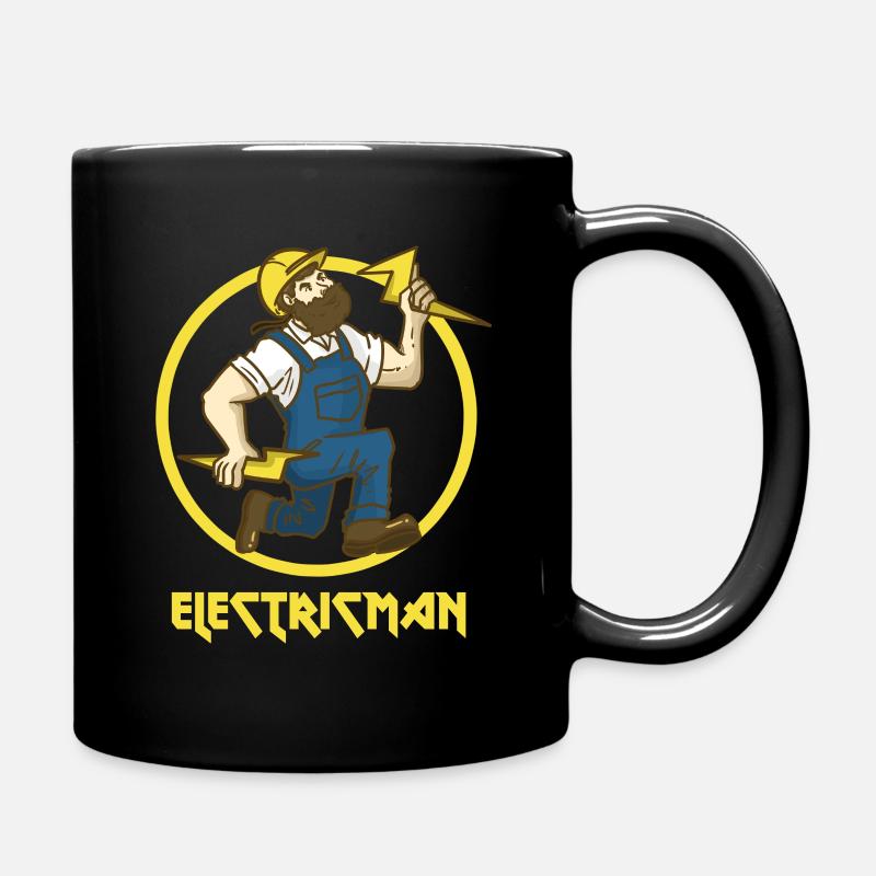 Elektriker Superheld Strom Blitz Geschenk Beruf - Tasse einfarbig - Schwarz