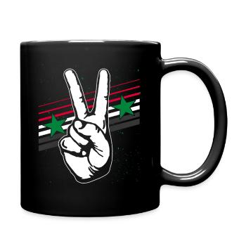 Syrien Flagge Frieden Zeichen Peacezeichen - Tasse einfarbig - Schwarz - Rechts
