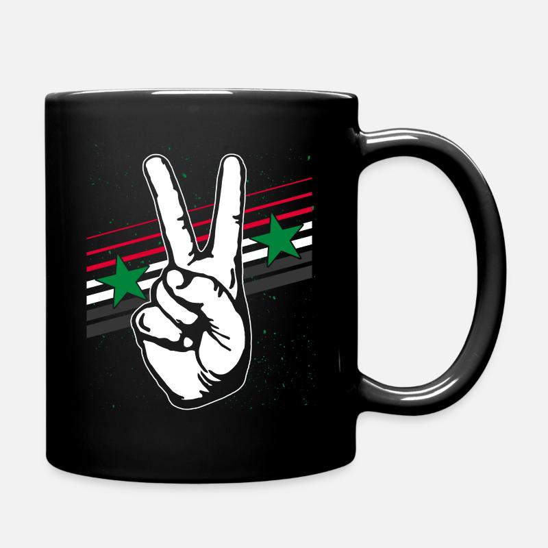 Syrien Flagge Frieden Zeichen Peacezeichen - Tasse einfarbig - Schwarz