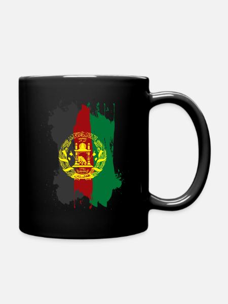 Afghanistan flag - Full Colour Mug - black