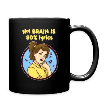 Musik Liebhaber Nerd Ohrwurm Leben Geschenkidee - Tasse einfarbig - Schwarz - Rechts