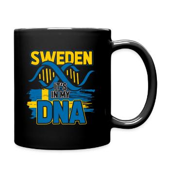 Schweden ist in meiner DNA - Tasse einfarbig - Schwarz - Rechts