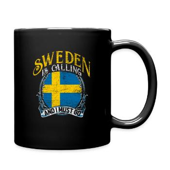 Schweden - Tasse einfarbig - Schwarz - Rechts