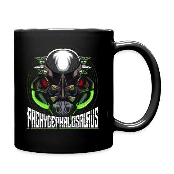 Cyborg Pachycephalosaurus Dinosaurier Scifi - Tasse einfarbig - Schwarz - Rechts