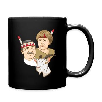 Erdogan Merkel Chèvre Satire Homme politique indien - Mug uni - noir - Droite