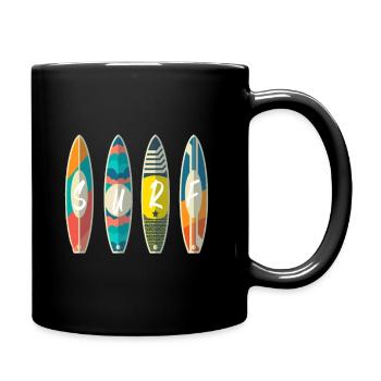 Surf board surfer sport sun gift idea youth - Full Colour Mug - black - Right