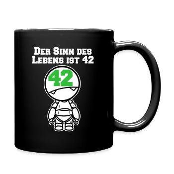 Lebenssinn 42 Anhalter Galaxis Film Nerd Geschenk - Tasse einfarbig - Schwarz - Rechts