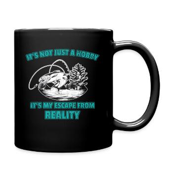 Angeln Fischer Fische Angler Hobby Geschenk - Tasse einfarbig - Schwarz - Rechts