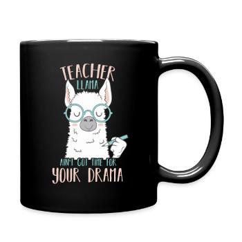 Teacher Llama - Tasse einfarbig - Schwarz - Rechts