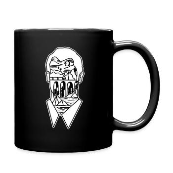 Face nature bridge train wanderlust gift - Full Colour Mug - black - Right