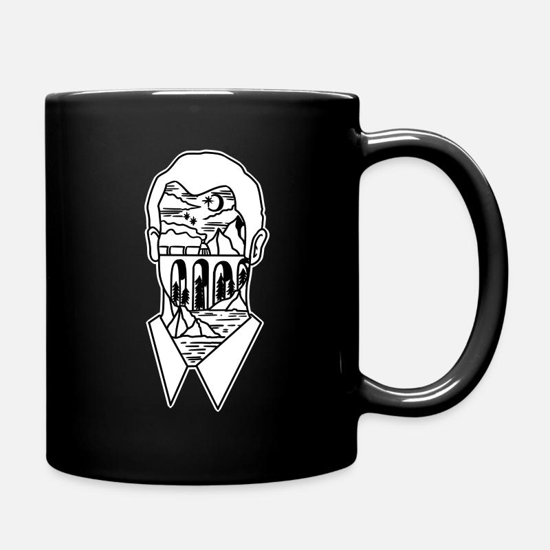 Face nature bridge train wanderlust gift - Full Colour Mug - black