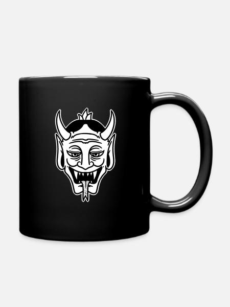 Dämonisches Teufelsgesicht Tattoo - Tasse einfarbig - Schwarz