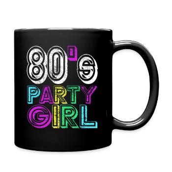 80er Party - Tasse einfarbig - Schwarz - Rechts