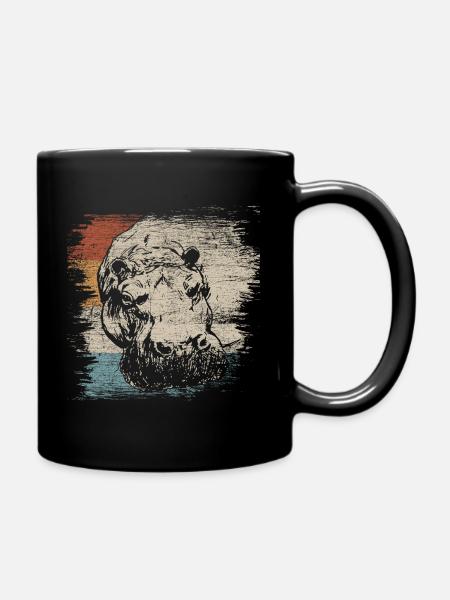Nilpferd - Tasse einfarbig - Schwarz