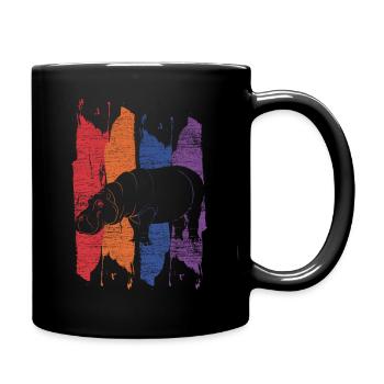 Nilpferd - Tasse einfarbig - Schwarz - Rechts