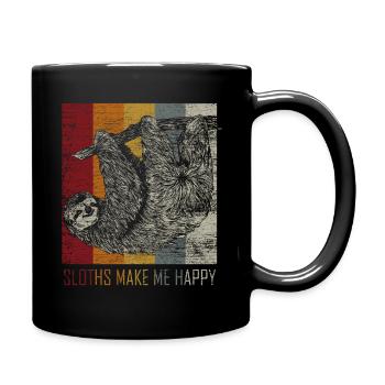 sloth - Full Colour Mug - black - Right