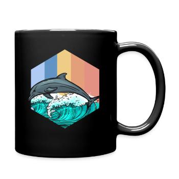 dolphin - Full Colour Mug - black - Right