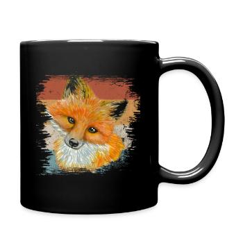 Fuchs - Tasse einfarbig - Schwarz - Rechts