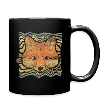 Fuchs - Tasse einfarbig - Schwarz - Rechts
