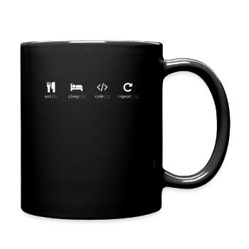 Eat Sleep Code Repeat Programming Nerd - Tasse einfarbig - Schwarz - Rechts