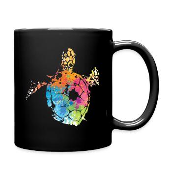 Schildkröte Bund Kunstwerk - Tasse einfarbig - Schwarz - Rechts