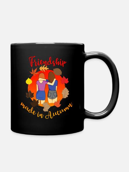 Freundschaft Herbst - Tasse einfarbig - Schwarz