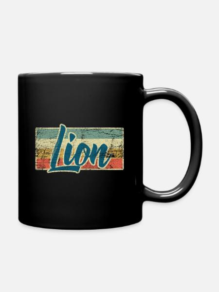 Löwe - Tasse einfarbig - Schwarz