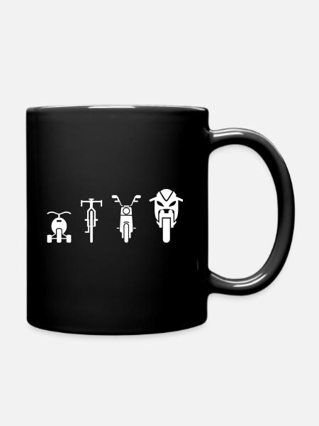 Bikes Evolution White - Full Colour Mug - black