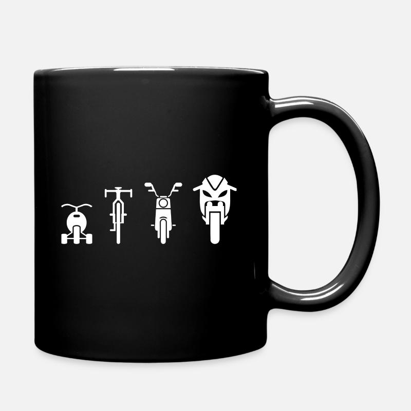 Bikes Evolution White - Full Colour Mug - black