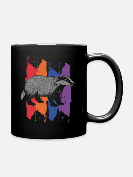 Badger - Full Colour Mug - black