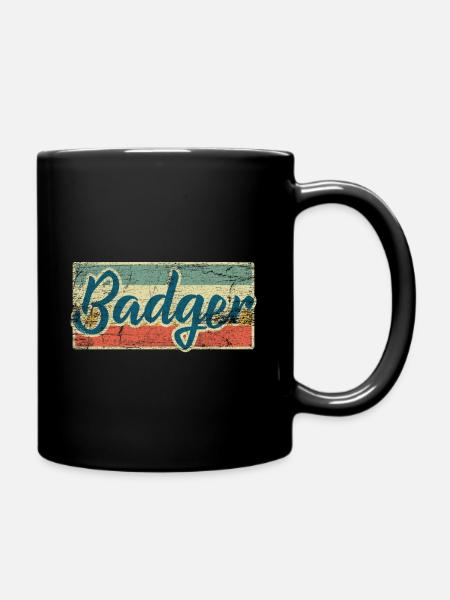 Badger - Full Colour Mug - black