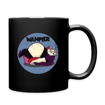 Wampier vampire fat fat word joke gift idea - Full Colour Mug - black - Right