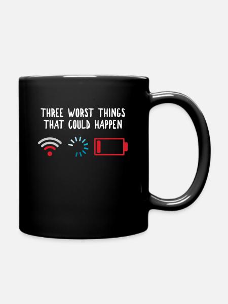 Funny Gamer Programming Nerd T-Shirt Gift - Full Colour Mug - black