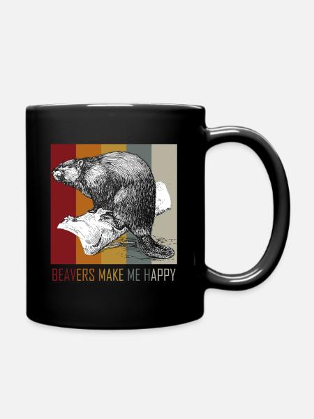 Les castors me font plaisir idée cadeau castor - Mug uni - noir