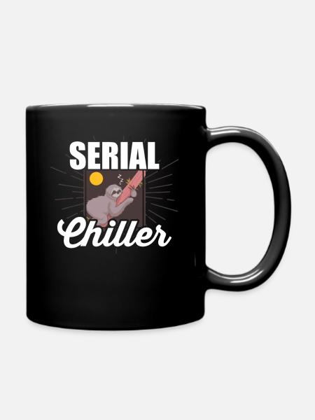 Serial Chiller - Avec un paresseux endormi - Mug uni - noir