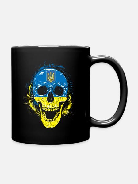 Ukraine Kiew Maidan Land Geschenk Nation Schädel - Tasse einfarbig - Schwarz