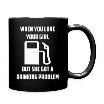 Drinking Problem Funny Car Sayings Tuning Love - Full Colour Mug - black - Right